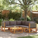 VIDAXL Salon de jardin avec coussins 6 pcs bois d'acacia solide