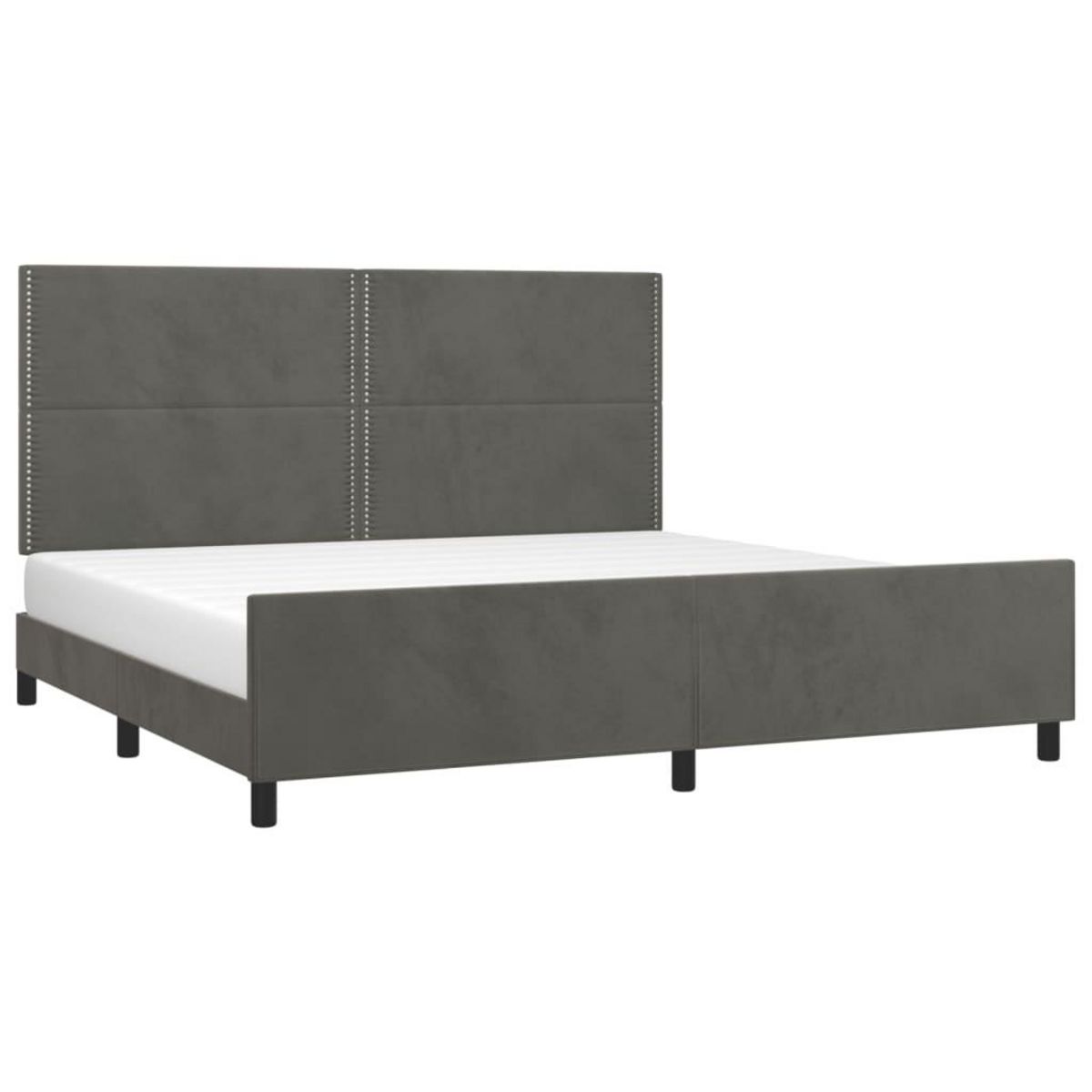 VIDAXL Cadre de lit sans matelas gris fonce 200x200 cm velours