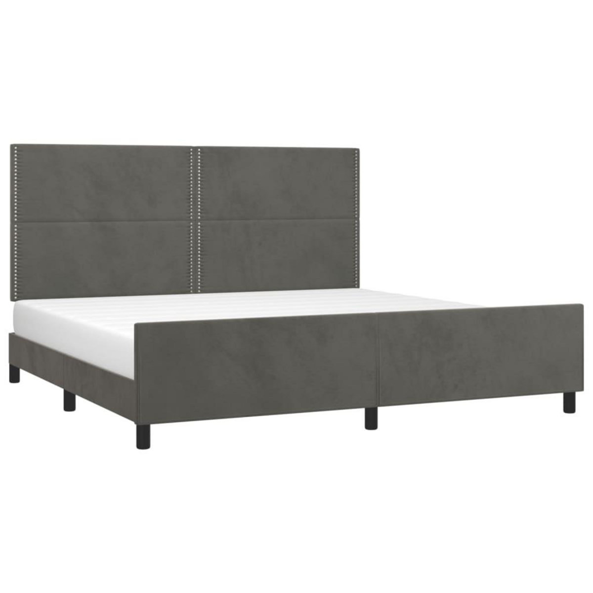 VIDAXL Cadre de lit sans matelas gris fonce 200x200 cm velours