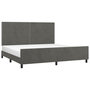 Voir la diapositive 3 : VIDAXL Cadre de lit sans matelas gris fonce 200x200 cm velours