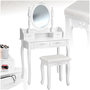 Voir la diapositive 1 : tectake Coiffeuse table de maquillage au look vintage avec tabouret rembourré blanc