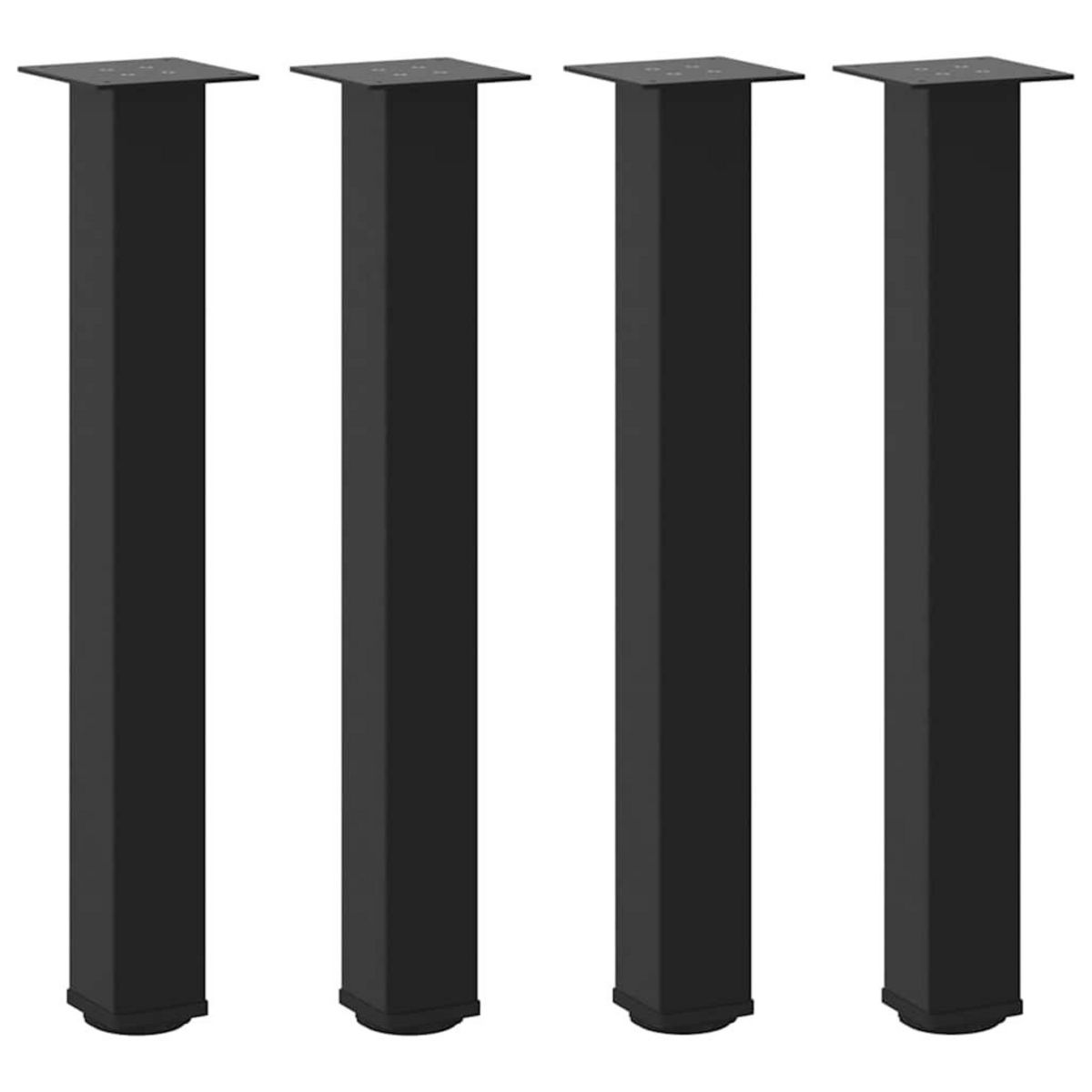 VIDAXL Pieds de table basse 4 pcs noir 72-74 cm acier