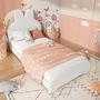 Voir la diapositive 5 : MERAX Lit simple enfant rembourré 90x200cm velours coloris blanc