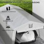 Voir la diapositive 5 : OUTSUNNY Tente garage carport dim 6L x 3,3l x 2,4H m acier galvanisé robuste PE haute densité 150 g/m² imperméable anti-UV gris