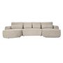 Voir la diapositive 4 : BEST MOBILIER Mahina - canapé panoramique en u 7 places - convertible avec coffre - en tissu bouclette