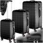 Voir la diapositive 1 : tectake Set de valises rigides 3 parties, en plastique ABS robuste noir