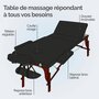 Voir la diapositive 3 : VIVEZEN Table de massage pliante 3 zones en bois foncé avec panneau Reiki + Accessoires et housse de transport - Noir