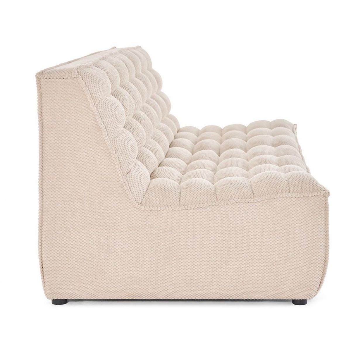 LISA DESIGN Ellie - canapé 3 places sans accoudoir en velours texturé