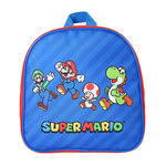 Bagtrotter Bagtrotter - Super Mario - Sac à Dos Scolaire Goûter 24 cm - Rouge et Bleu - 1 compartiment zippé - Bretelles Matelassées - 24x7x24 cm - Matière Polyester - Sac à Dos Scolaire Maternelle