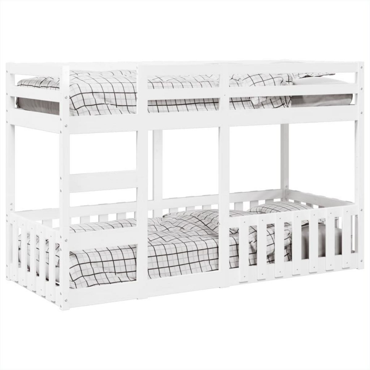 VIDAXL Lit superpose Blanc 75x190 cm Bois de pin massif