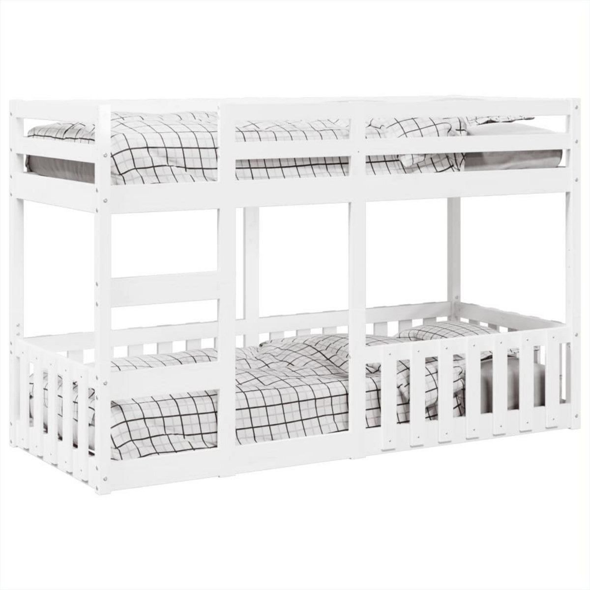 VIDAXL Lit superpose Blanc 75x190 cm Bois de pin massif