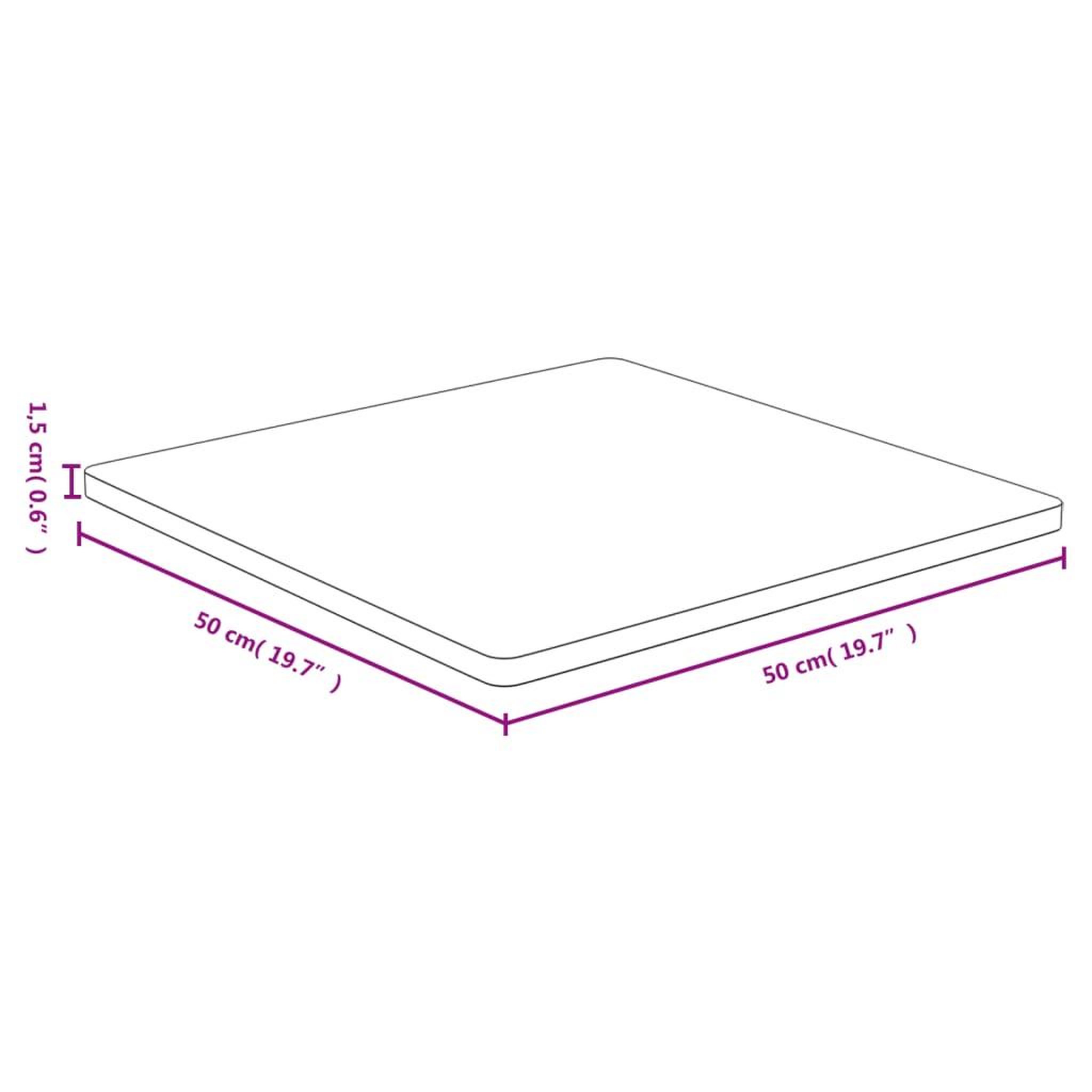 Voir la diapositive 5 : VIDAXL Dessus de table 50x50x1,5 cm bambou