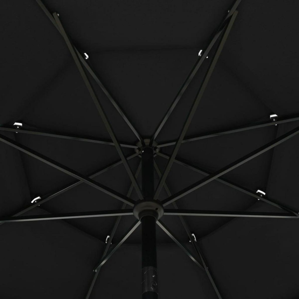 VIDAXL Parasol de jardin a 3 niveaux avec mat en aluminium noir 3,5 m