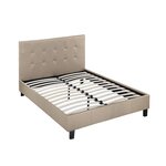 Habitat et Jardin Lit double en pvc  Julia  - 140 x 190 cm - Taupe