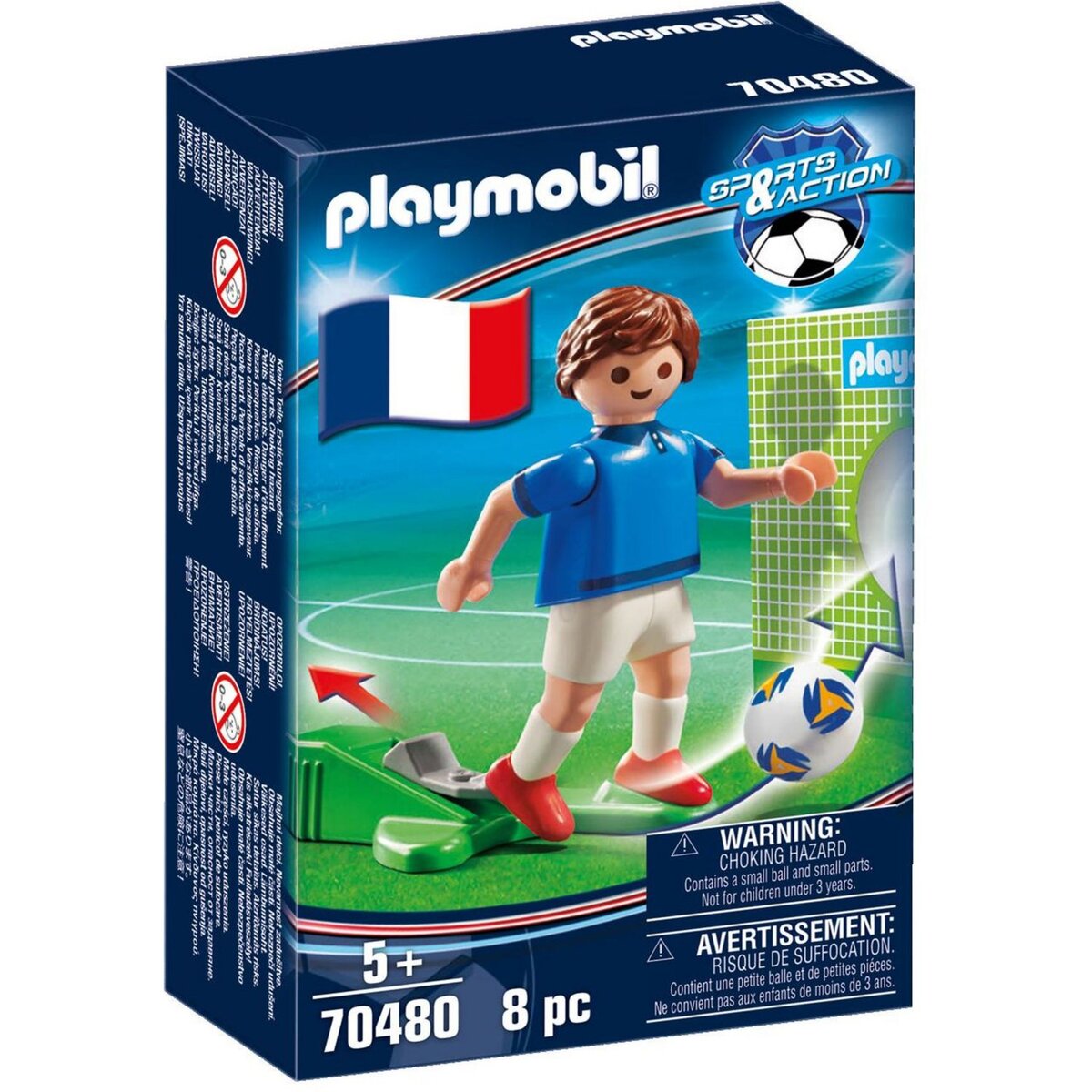 PLAYMOBIL 70480 - Sport et actions - Joueur de foot français A pas cher 