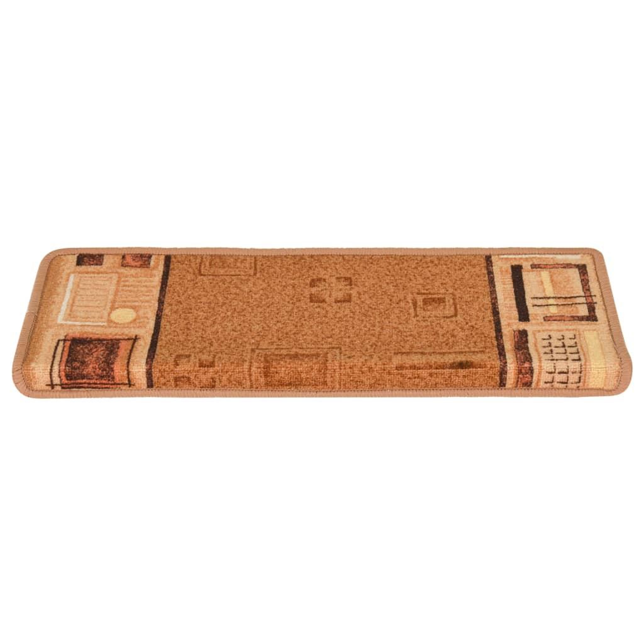 Voir la diapositive 3 : VIDAXL Tapis d'escalier autocollants 15 pcs 65x21x4 cm Beige