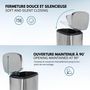 Voir la diapositive 4 : Kitchen move Poubelle de cuisine à pédale ADMIRAL Argent Acier inoxydable 50 L