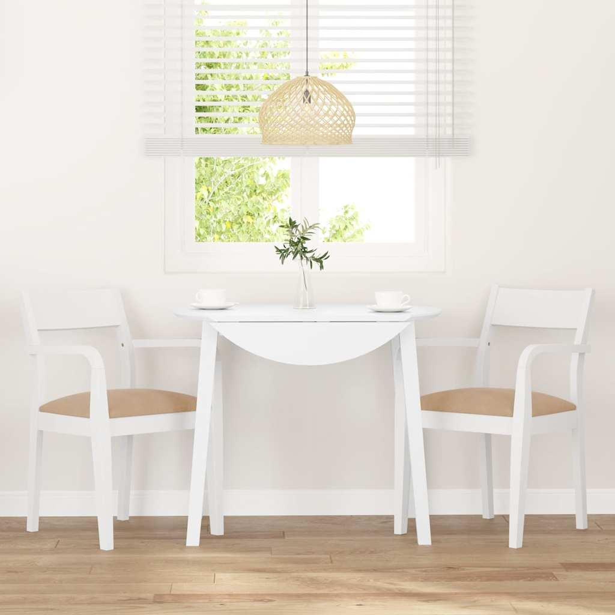 Voir la diapositive 3 : VIDAXL Chaises a manger coussins 2 pcs blanc bois massif caoutchouc