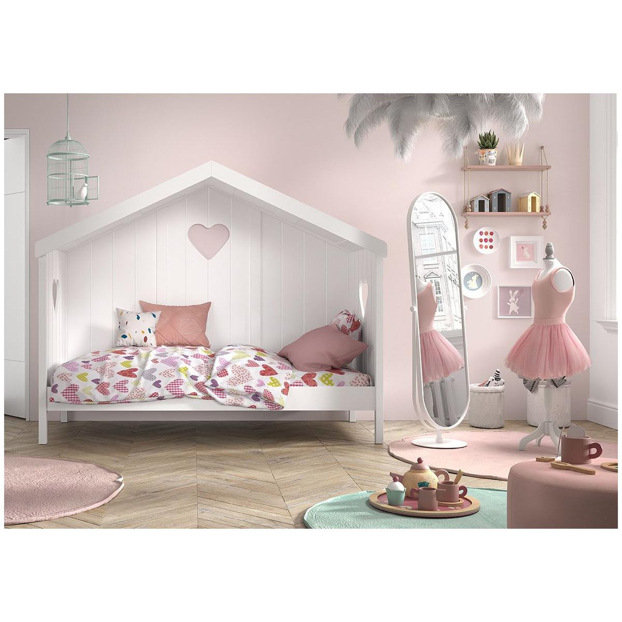 Voir la diapositive 4 : Paris Prix Lit cabane enfant fermé  amori  90x200cm blanc