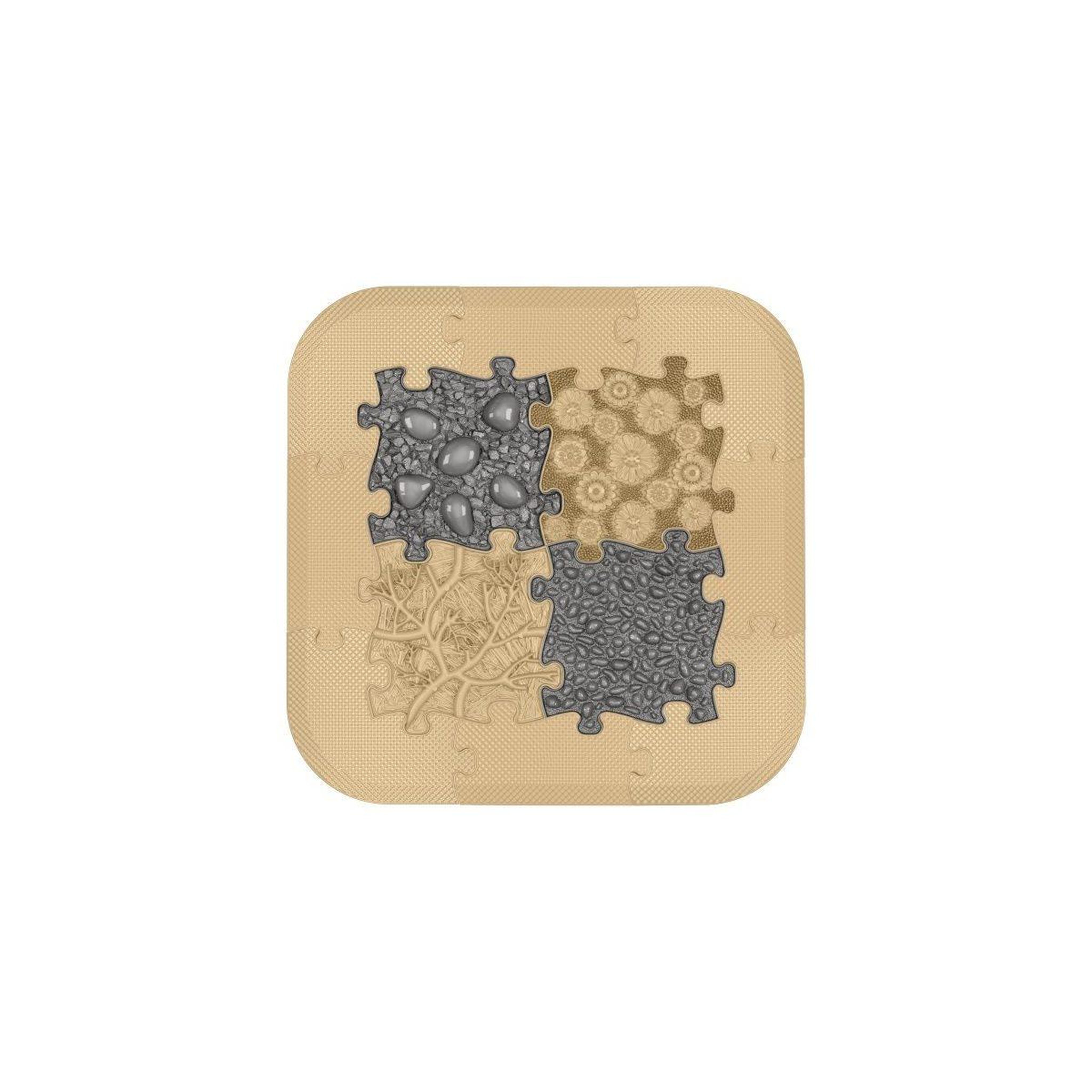 MUFFIK Tapis sensoriel  ensemble spa - 12 pièces, beige, graphite