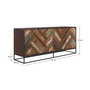 Voir la diapositive 4 : Rendez vous déco Buffet 4 portes en bois d'acacia et bois recyclé-Krabi