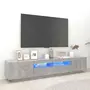 VIDAXL Meuble TV avec lumieres LED Gris beton 200x35x40 cm