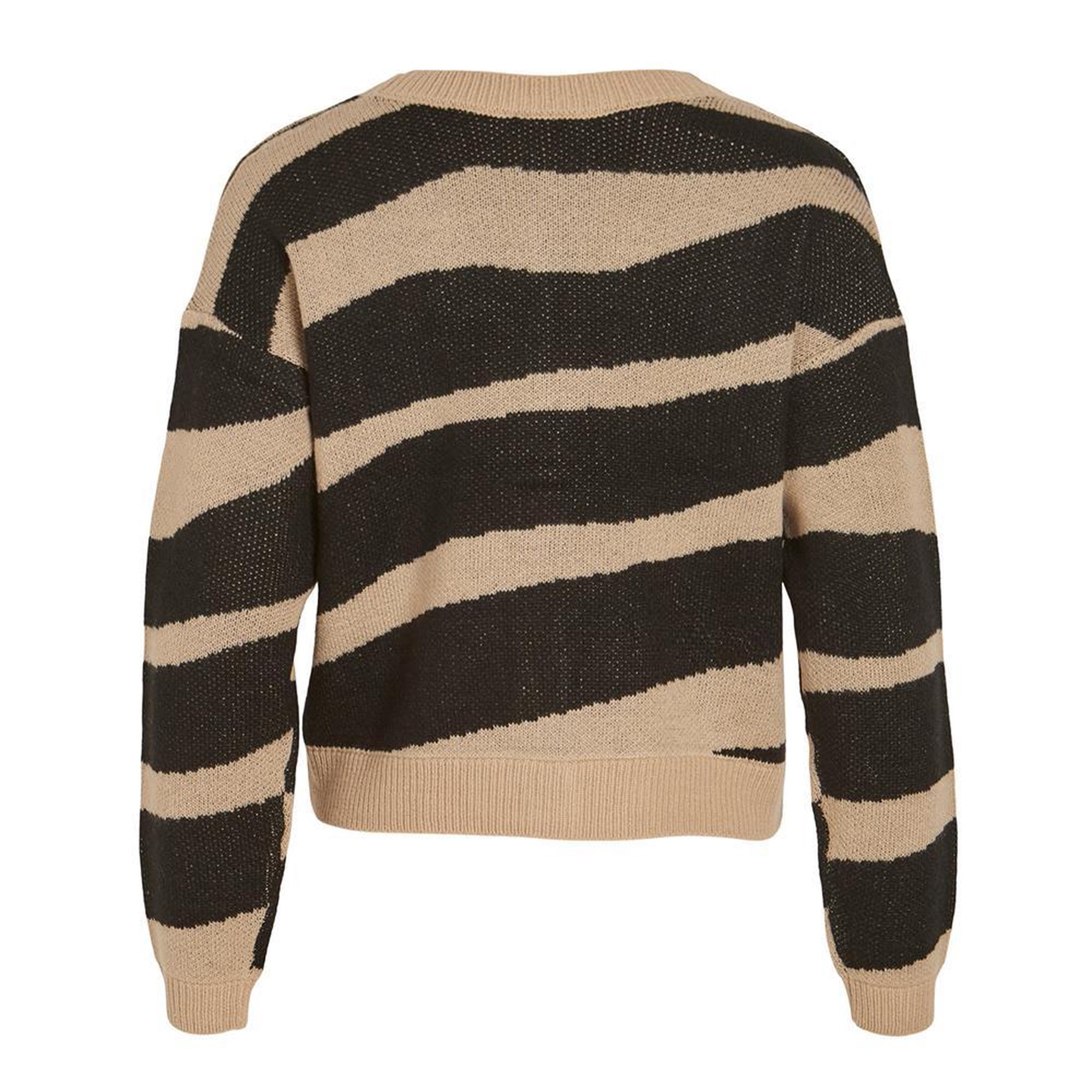 Voir la diapositive 2 : Vila Gilet Beige/Noir Femme Vila Jacquard
