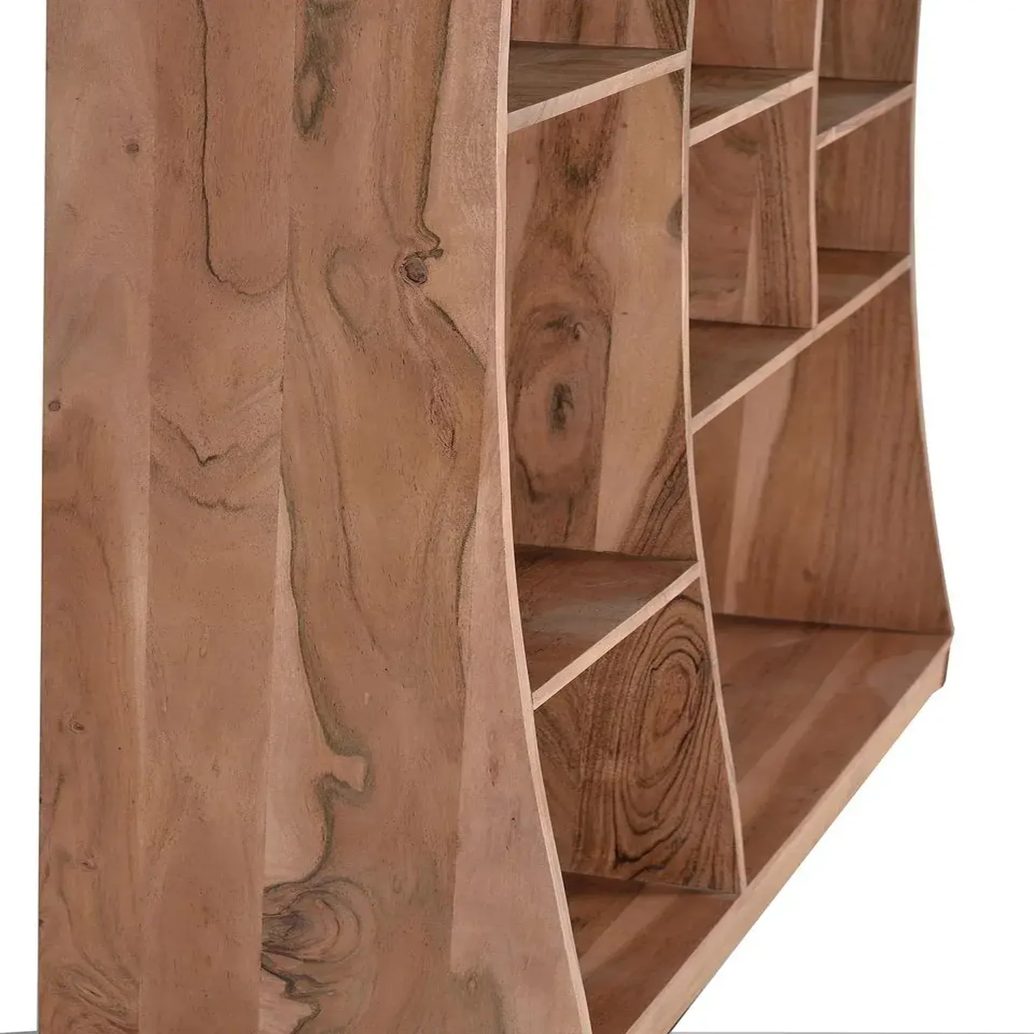 Voir la diapositive 2 : GINER Y COLOMER SL Bibliothèque en bois d'acacia 120 cm style rustique moderne