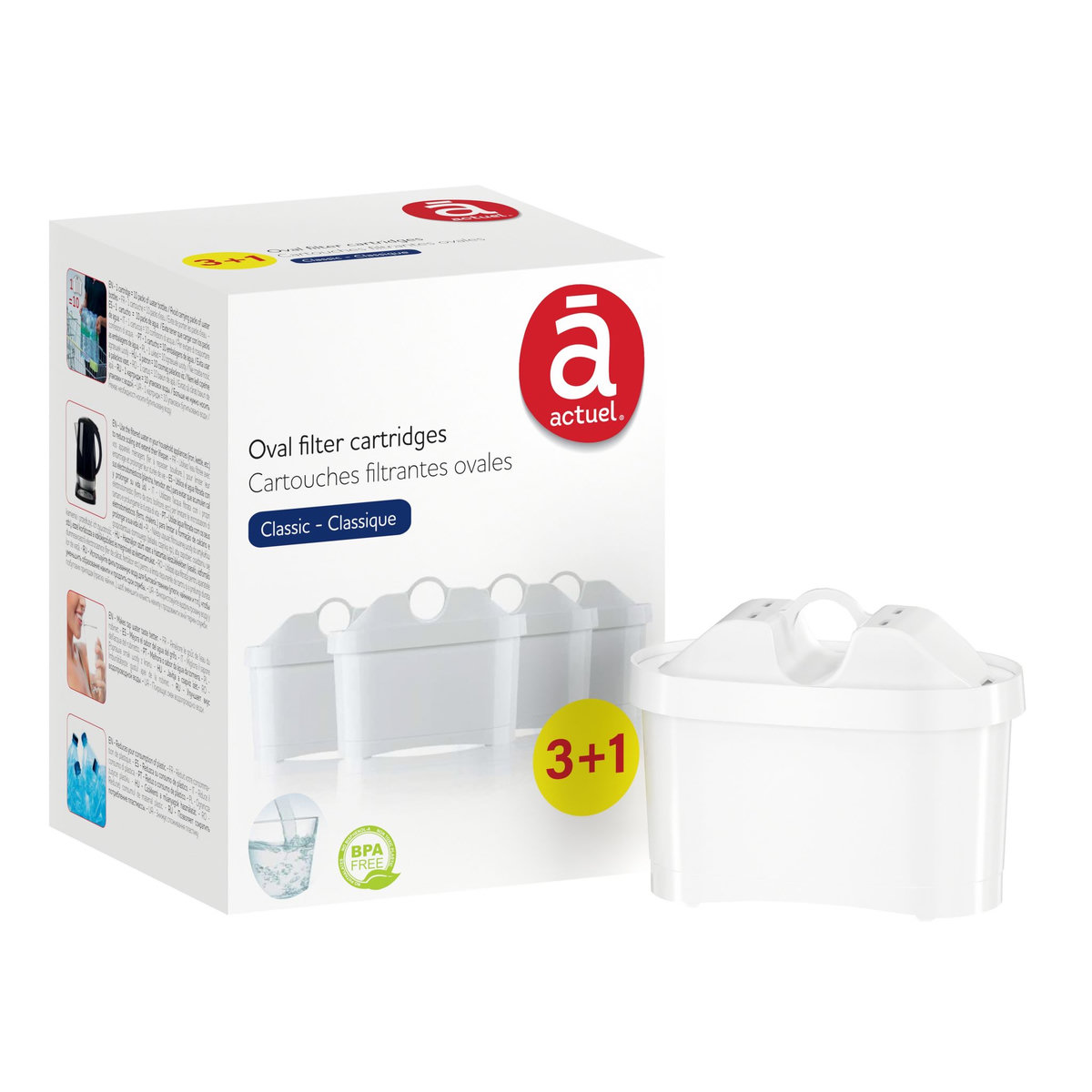 ACTUEL Lot de 3 cartouches filtration + 1 offerte