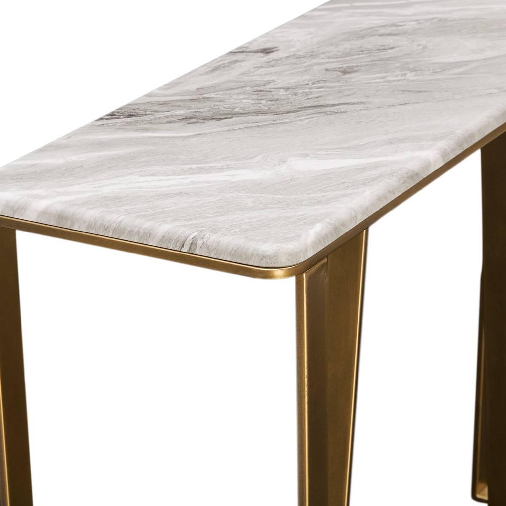 Voir la diapositive 2 : ATMOSPHERA Console Effet Marbre  Barrel  120cm Doré