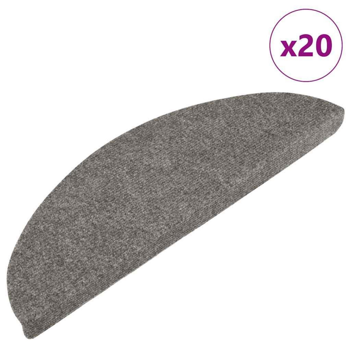VIDAXL Tapis d'escalier auto-adhesifs 20 pcs gris 65x22,5x3,5 cm