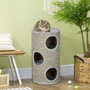 Voir la diapositive 4 : PAWHUT Arbre à chat cylindrique - tour à griffer pour chat - tonneau griffoir - 3 niveaux + plateforme - sisal peluche gris clair