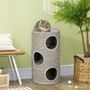 Voir la diapositive 4 : PAWHUT Arbre à chat cylindrique - tour à griffer pour chat - tonneau griffoir - 3 niveaux + plateforme - sisal peluche gris clair