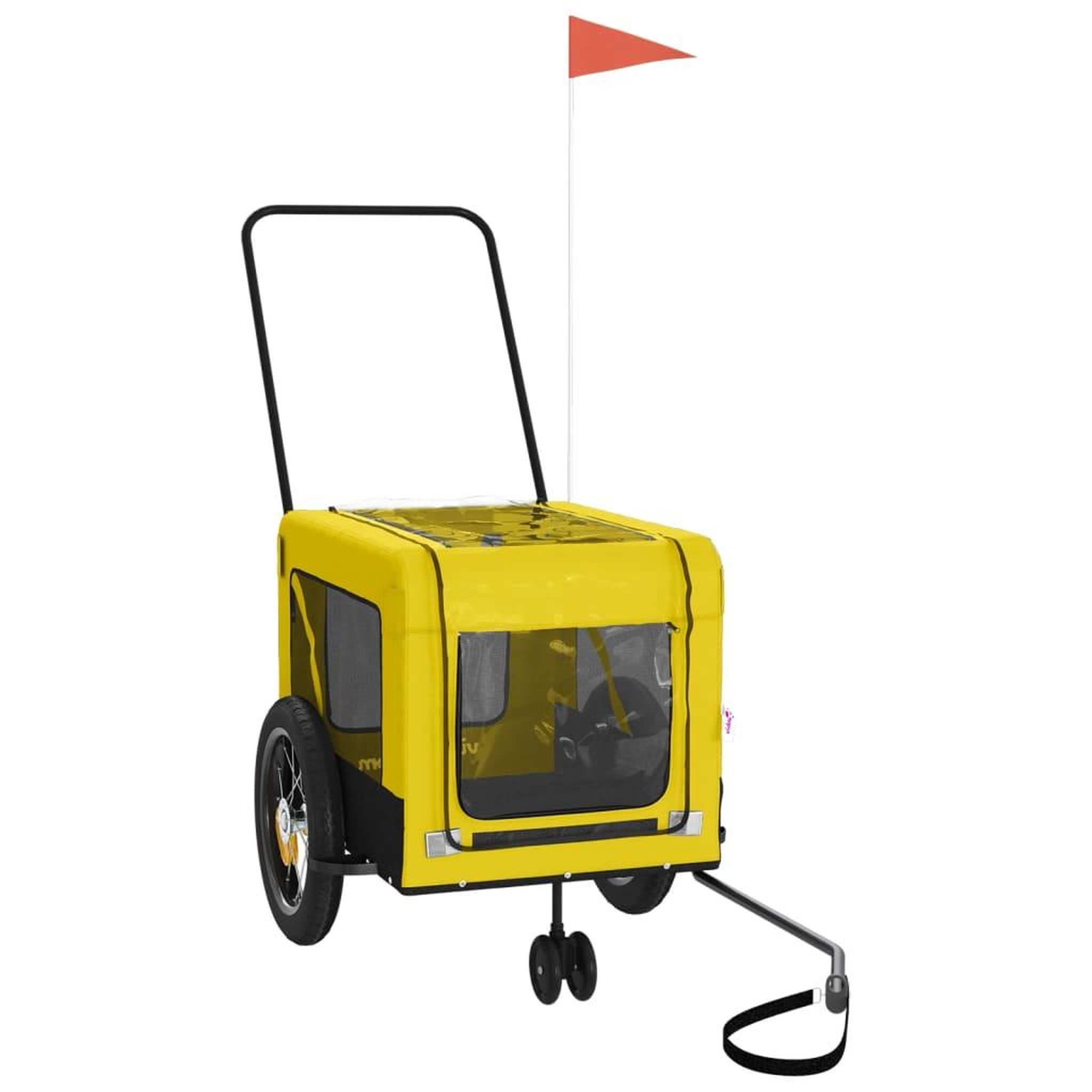Voir la diapositive 3 : VIDAXL Remorque de velo pour animaux de compagnie jaune et noir