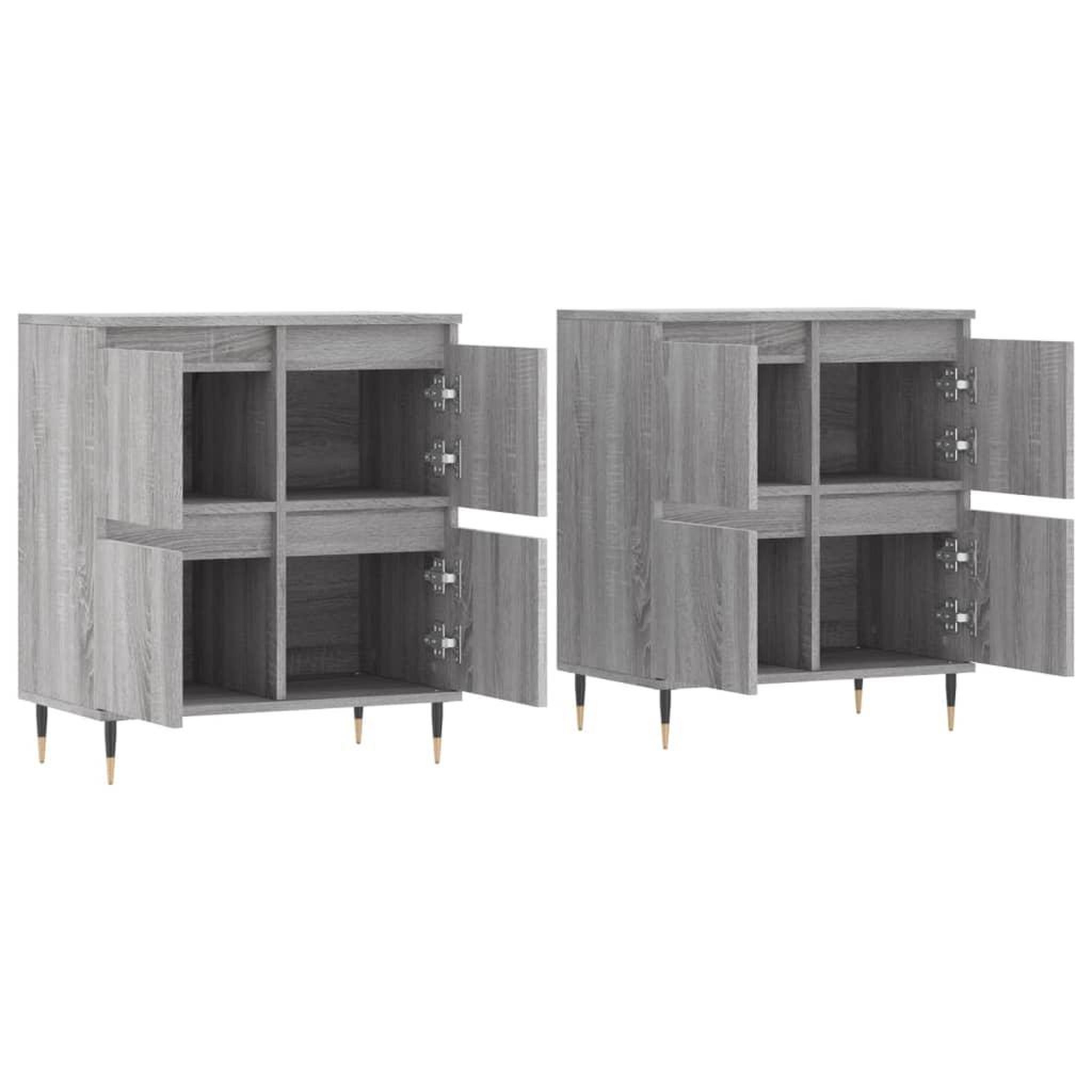 Voir la diapositive 4 : VIDAXL Buffets 2 pcs sonoma gris bois d'ingenierie