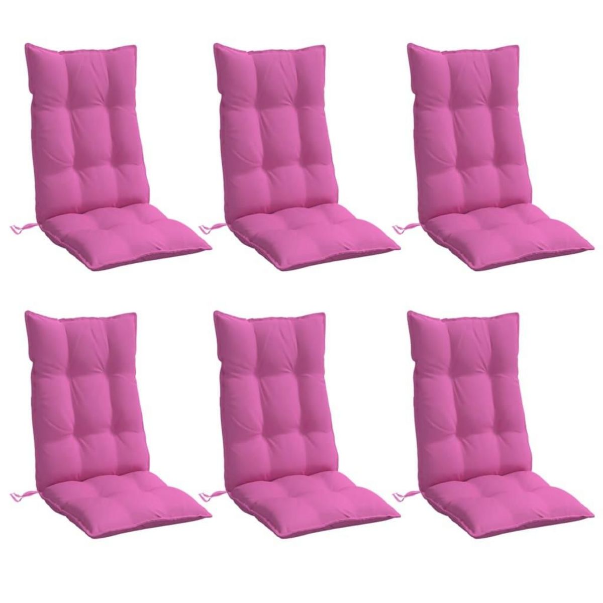 VIDAXL Coussins de chaise a dossier haut lot de 6 rose tissu oxford
