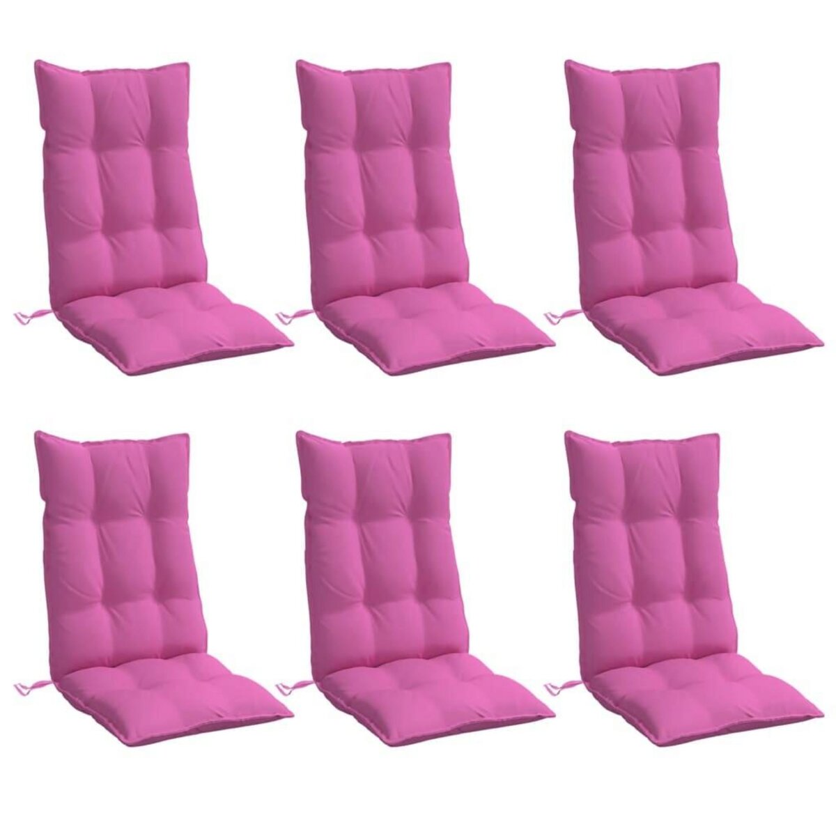 VIDAXL Coussins de chaise a dossier haut lot de 6 rose tissu oxford