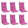 Voir la diapositive 3 : VIDAXL Coussins de chaise a dossier haut lot de 6 rose tissu oxford