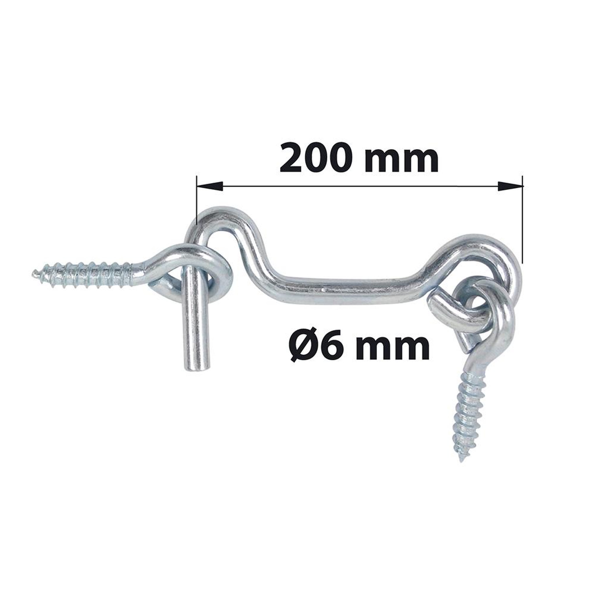 CENTRALE BRICO Crochet fil Dia. 6 x L. 200mm avec piton, AFBAT zingué blanc