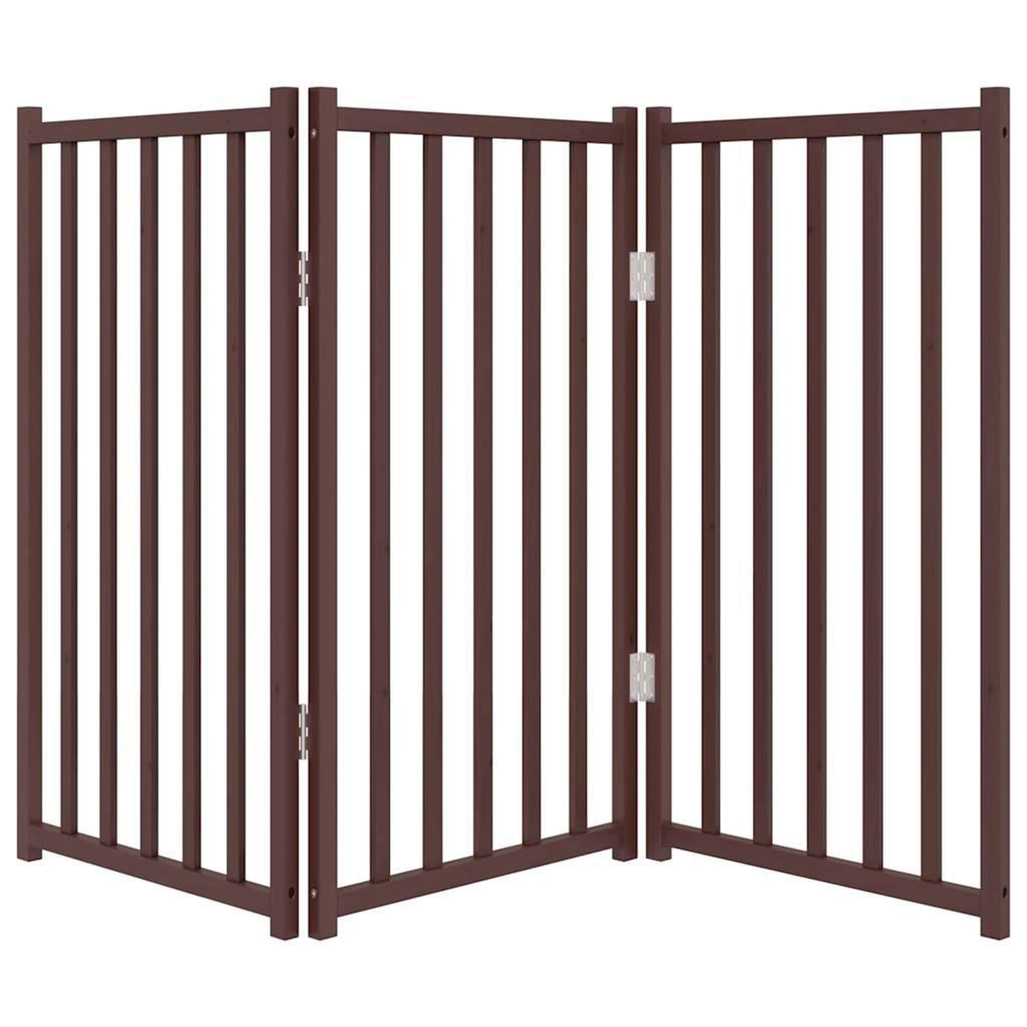 Voir la diapositive 4 : VIDAXL Barriere pour chien pliable 3 panneaux 150 cm bois sapin massif