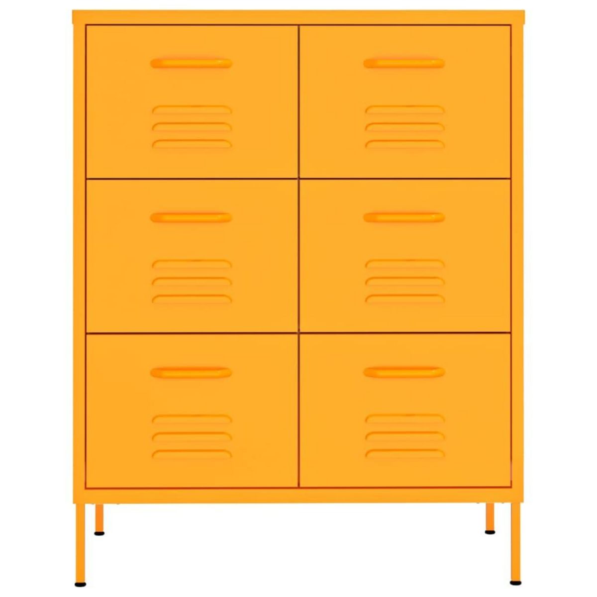 VIDAXL Armoire a tiroirs Jaune moutarde 80x35x101,5 cm Acier