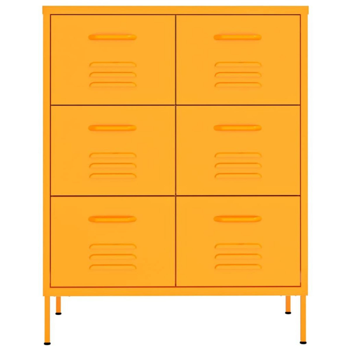 VIDAXL Armoire a tiroirs Jaune moutarde 80x35x101,5 cm Acier
