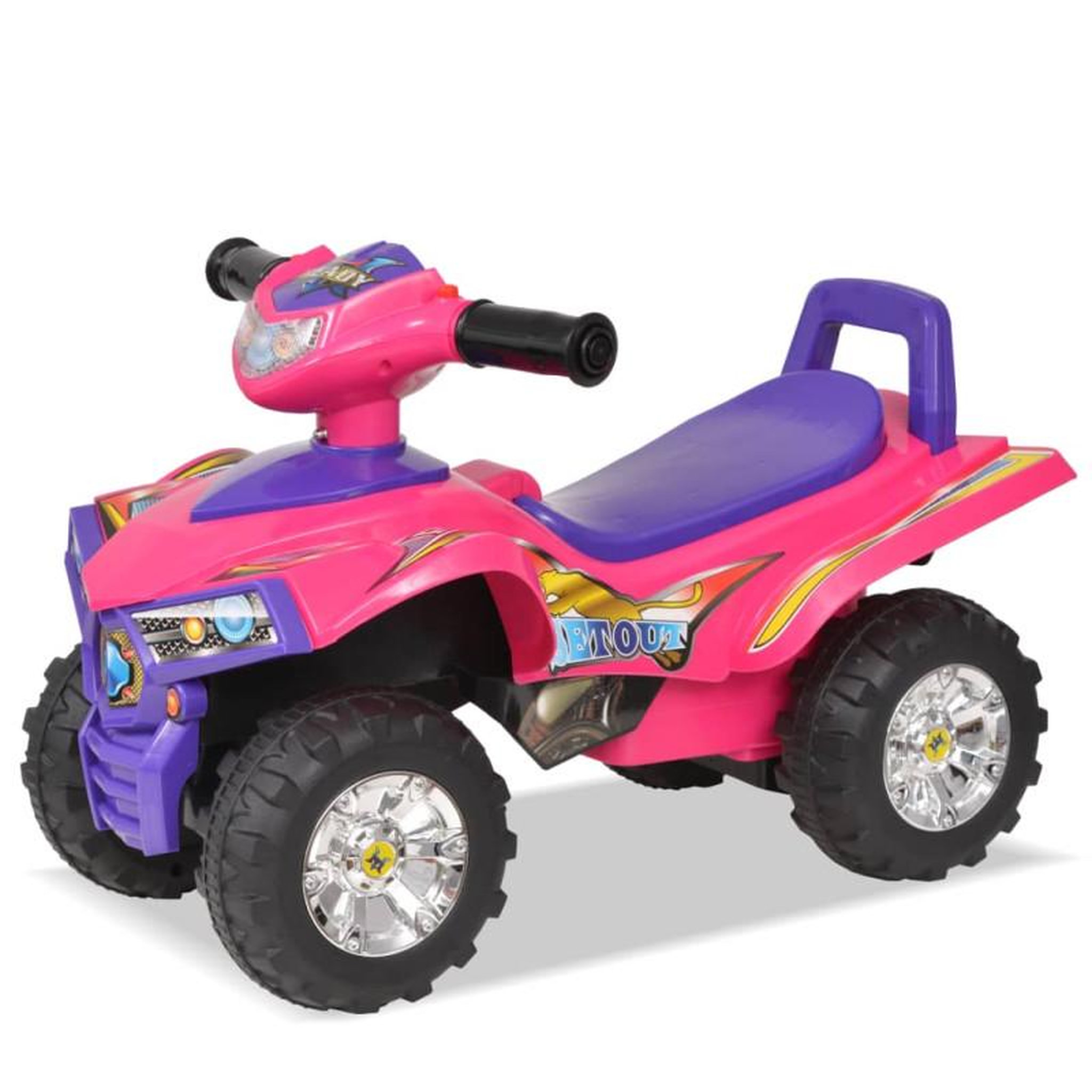 Voir la diapositive 3 : VIDAXL VTT pour enfants avec son et lumière Rose et violet