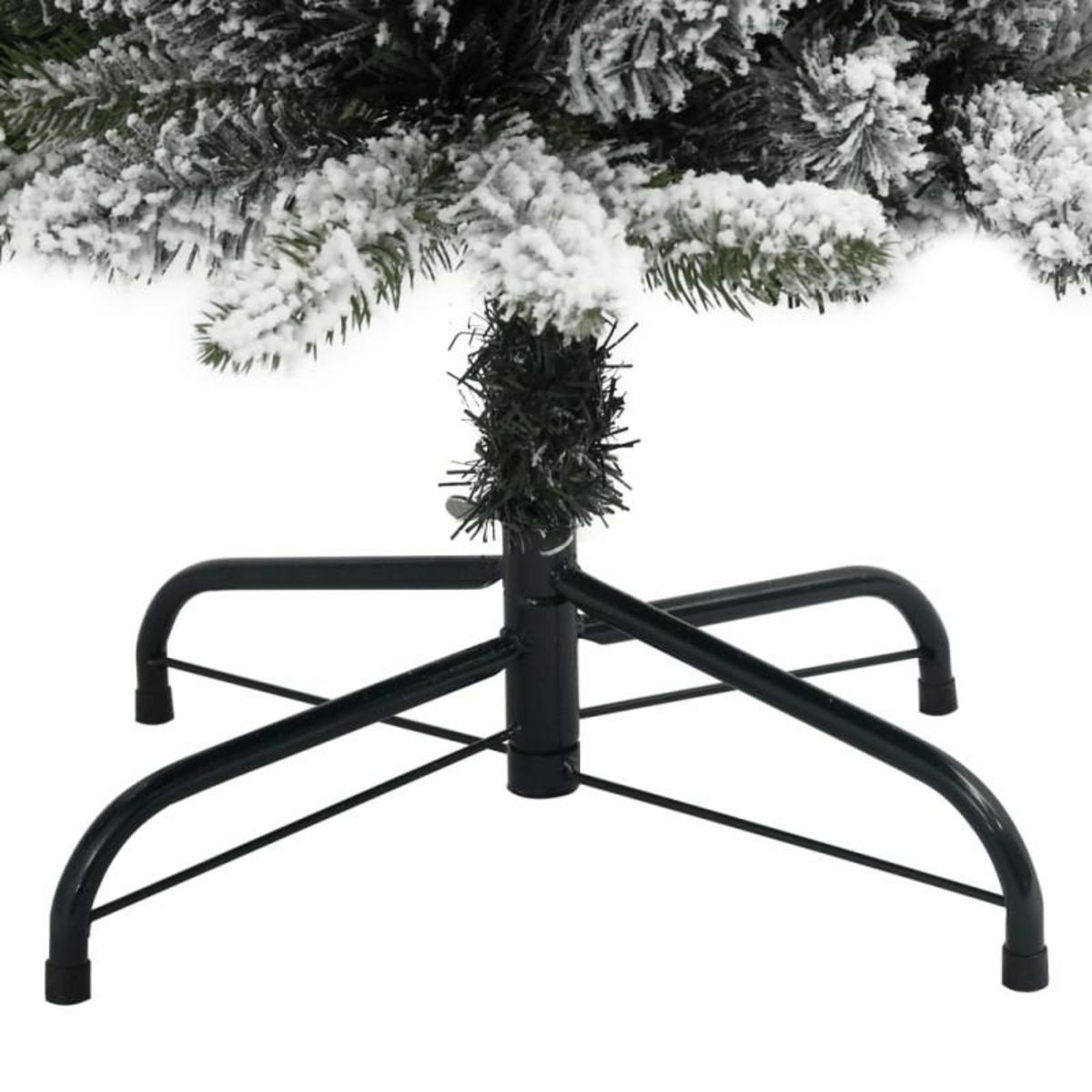 VIDAXL Sapin de Noël artificiel mince avec neige floquée 210 cm PVC PE