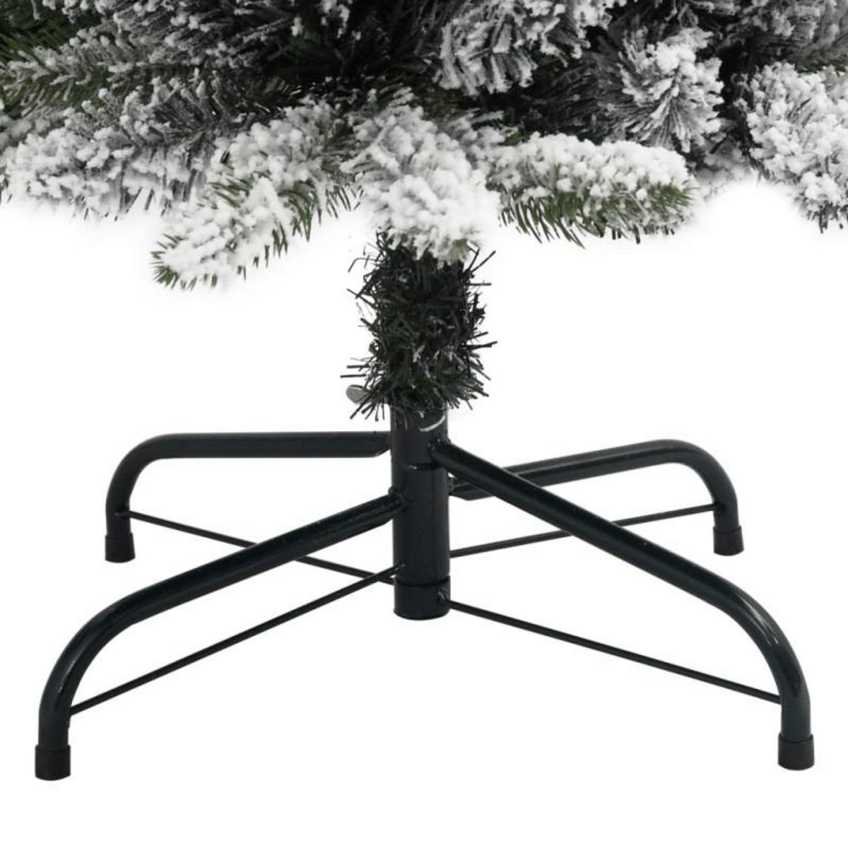 VIDAXL Sapin de Noël artificiel mince avec neige floquée 210 cm PVC PE