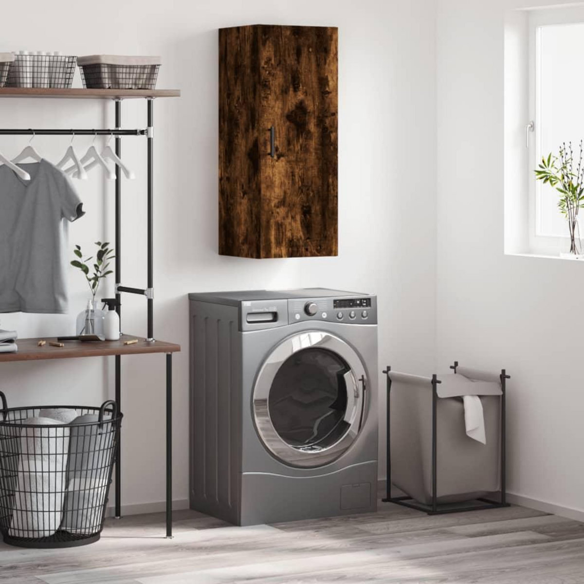 VIDAXL Armoire murale chene fume 34,5x34x90 cm