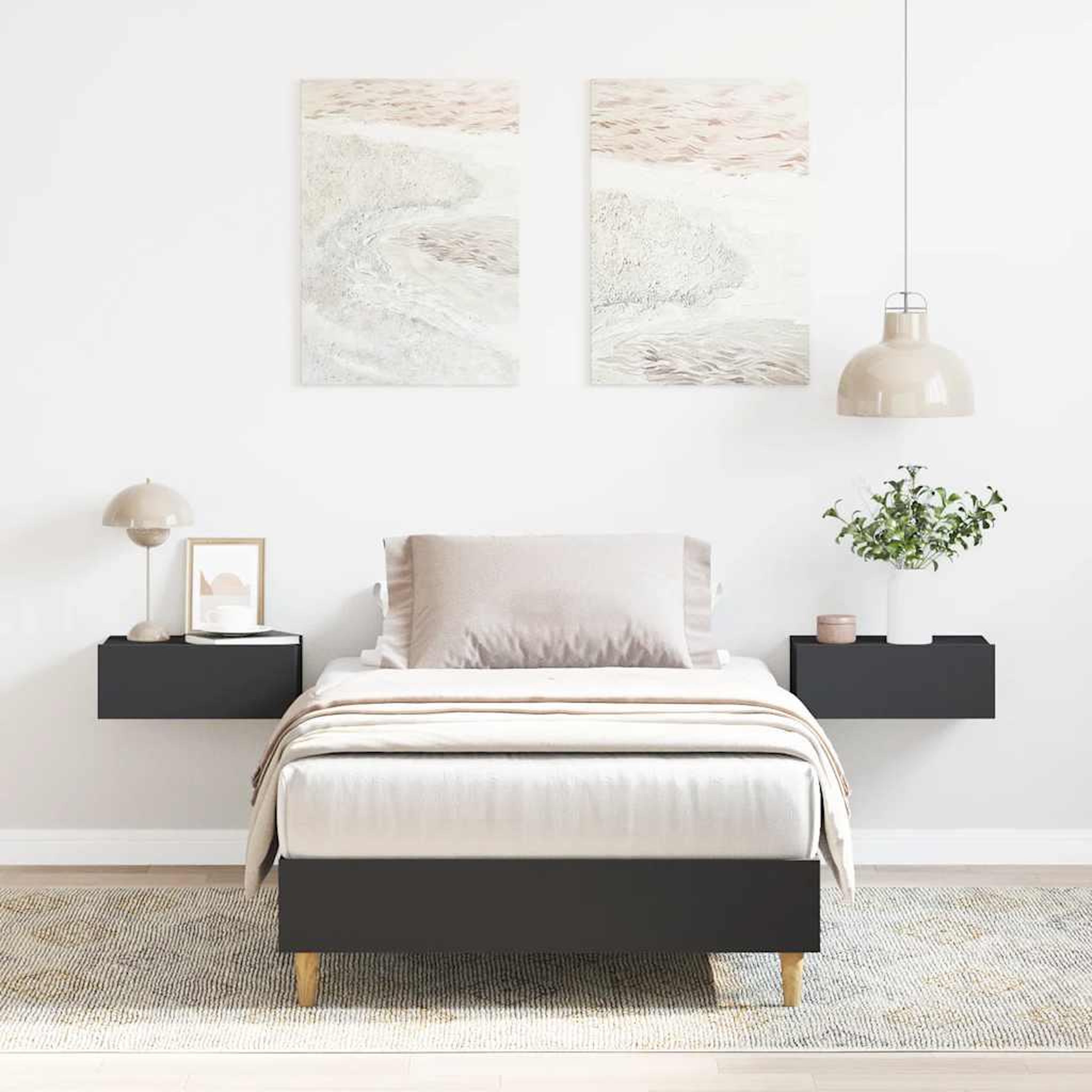 VIDAXL Cadre de lit sans matelas noir 75x190 cm bois ingenierie