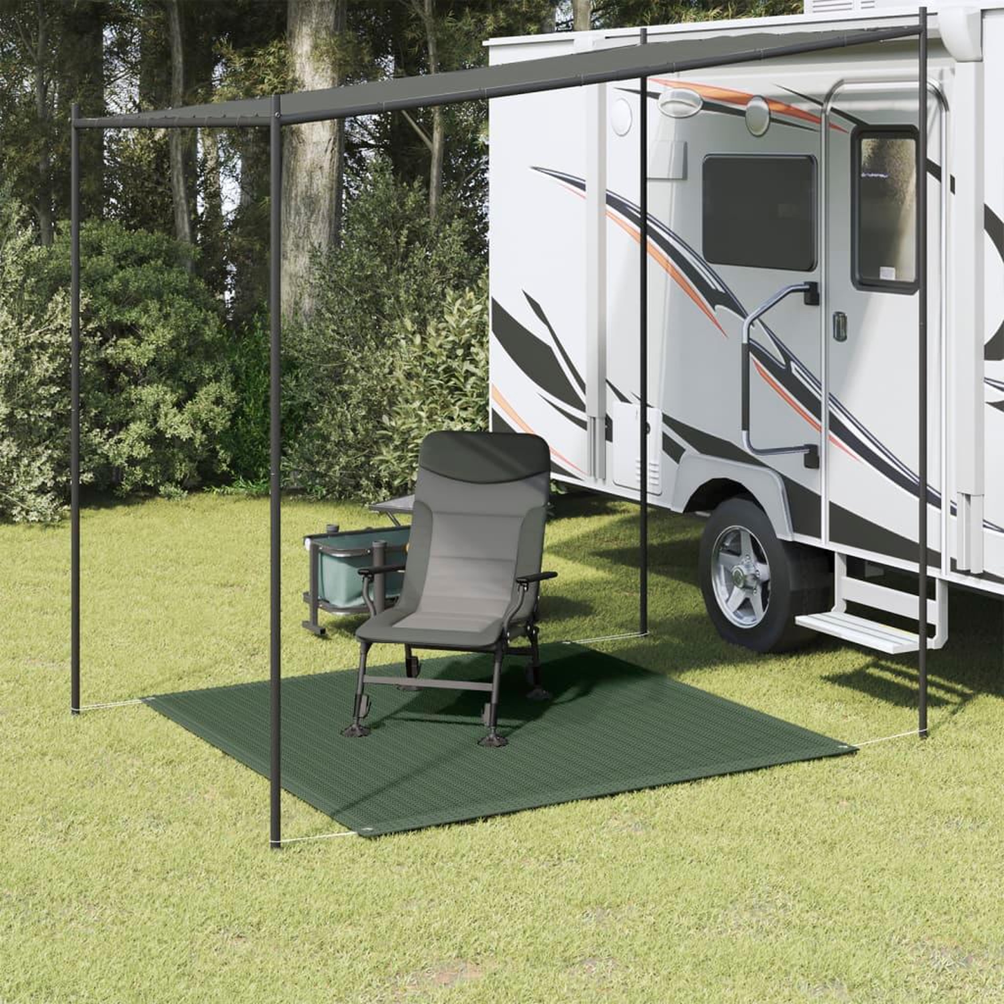 VIDAXL Tapis de tente 200x200 cm Vert fonce