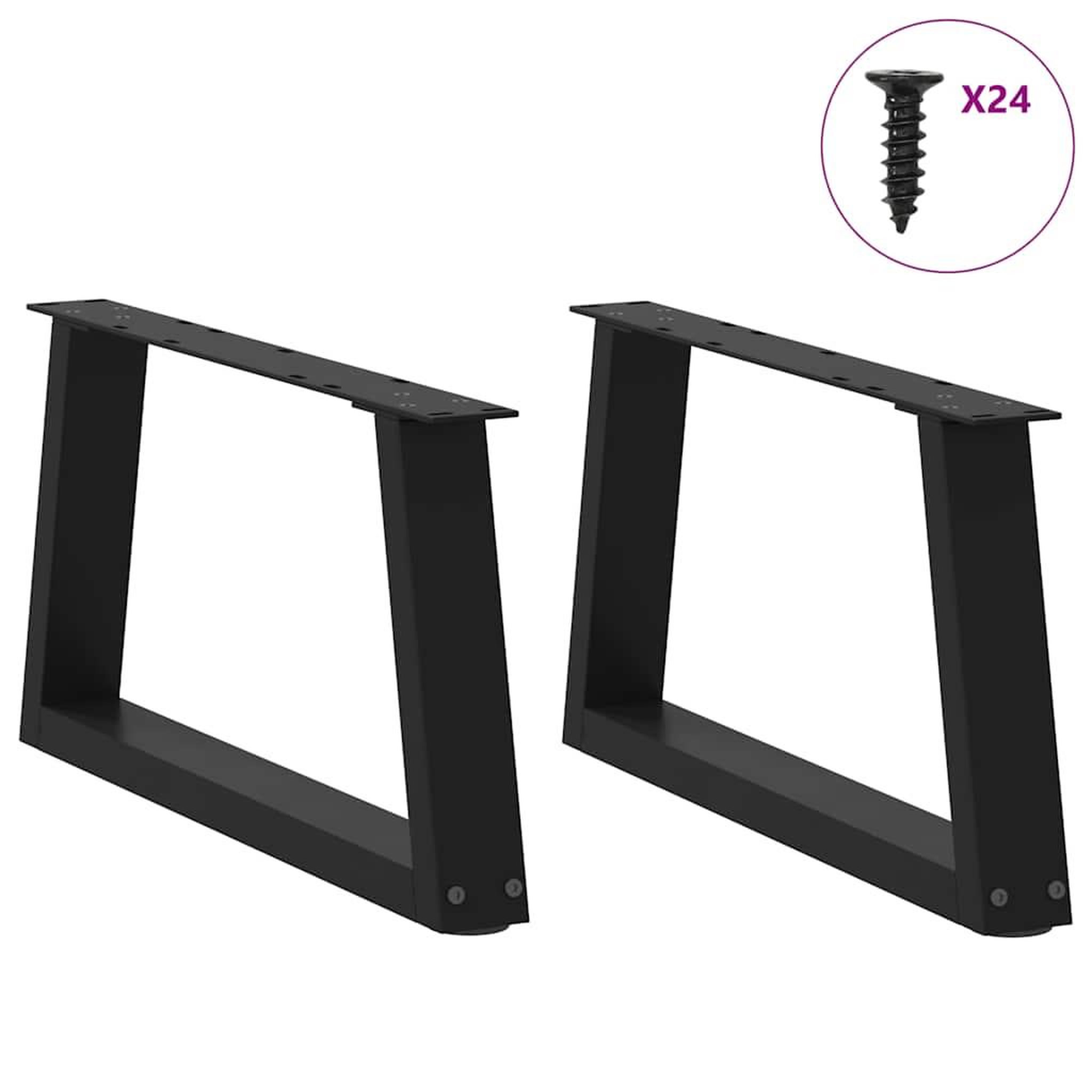 Voir la diapositive 3 : VIDAXL Pieds de table a manger forme V 2 pcs noir 60x(30-31,3)cm acier