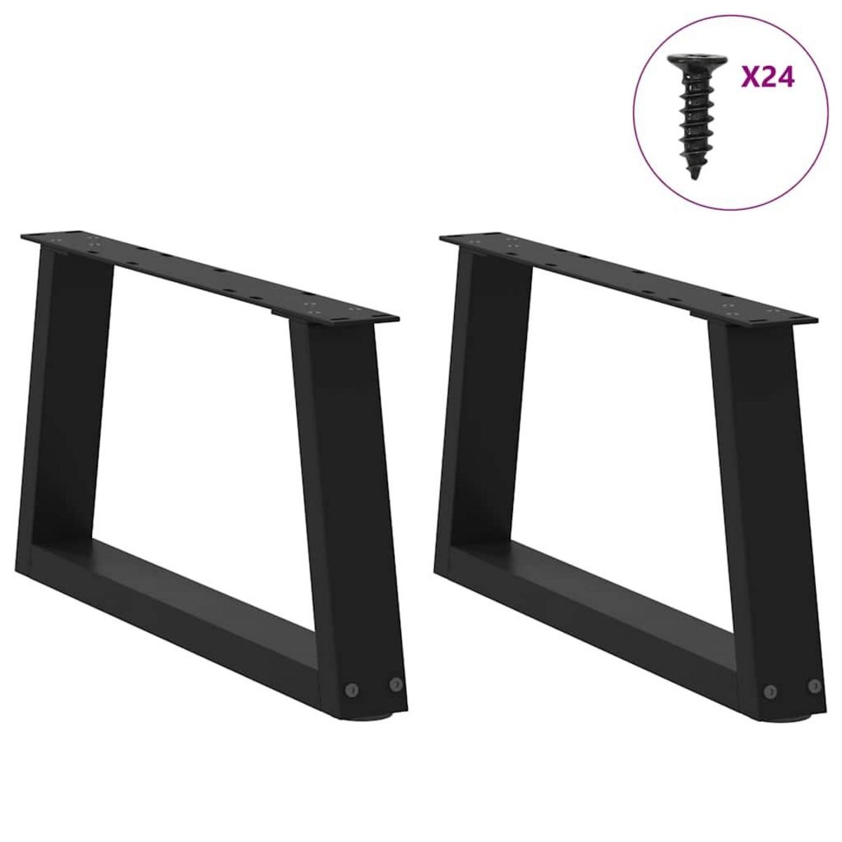VIDAXL Pieds de table a manger forme V 2 pcs noir 60x(30-31,3)cm acier